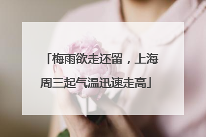 梅雨欲走还留，上海周三起气温迅速走高