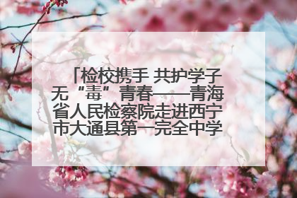 检校携手 共护学子无“毒”青春——青海省人民检察院走进西宁市大通县第一完全中学开展禁毒宣传侧记