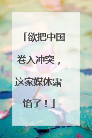 欲把中国卷入冲突，这家媒体露馅了！
