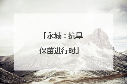 永城：抗旱保苗进行时