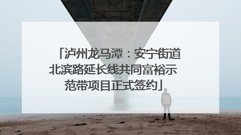 泸州龙马潭：安宁街道北滨路延长线共同富裕示范带项目正式签约