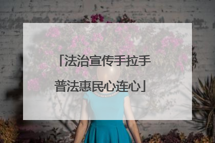 法治宣传手拉手 普法惠民心连心