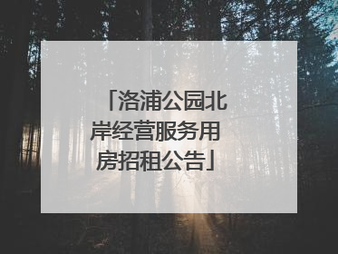 洛浦公园北岸经营服务用房招租公告