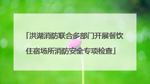 洪湖消防联合多部门开展餐饮住宿场所消防安全专项检查