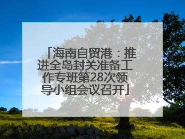 海南自贸港：推进全岛封关准备工作专班第28次领导小组会议召开