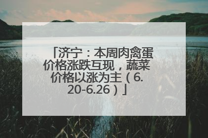 济宁：本周肉禽蛋价格涨跌互现，蔬菜价格以涨为主（6.20-6.26）