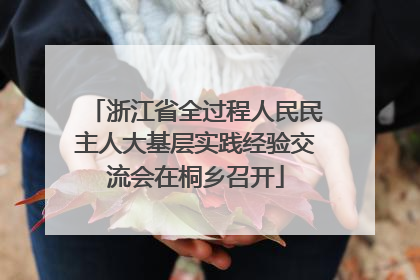 浙江省全过程人民民主人大基层实践经验交流会在桐乡召开
