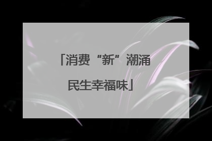 消费“新”潮涌 民生幸福味