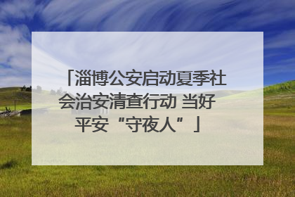淄博公安启动夏季社会治安清查行动 当好平安“守夜人”