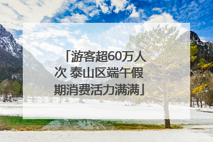 游客超60万人次 泰山区端午假期消费活力满满