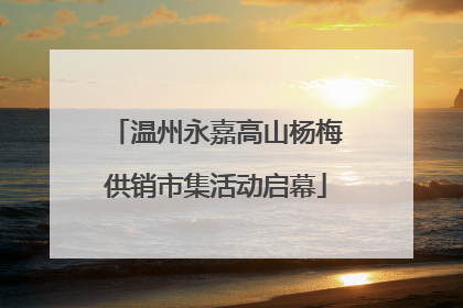 温州永嘉高山杨梅供销市集活动启幕