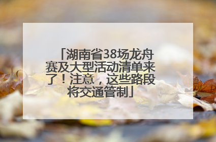 湖南省38场龙舟赛及大型活动清单来了！注意，这些路段将交通管制