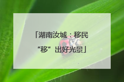 湖南汝城：移民“移”出好光景