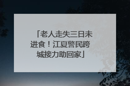 老人走失三日未进食！江夏警民跨城接力助回家
