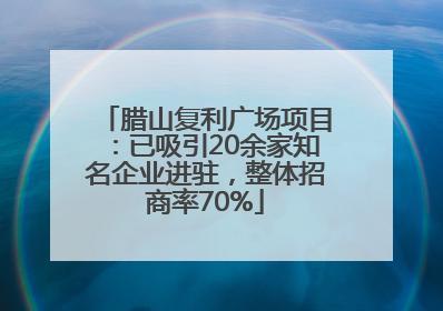 腊山复利广场项目：已吸引20余家知名企业进驻，整体招商率70%