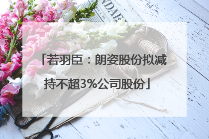若羽臣：朗姿股份拟减持不超3%公司股份