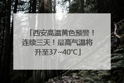 西安高温黄色预警！连续三天！最高气温将升至37~40℃