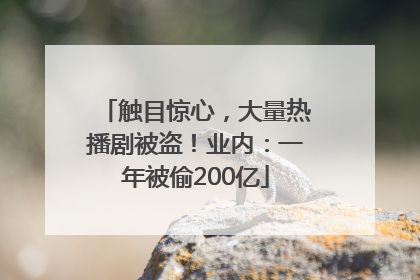 触目惊心，大量热播剧被盗！业内：一年被偷200亿