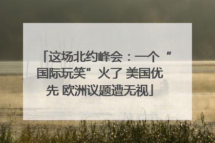 这场北约峰会：一个“国际玩笑”火了 美国优先 欧洲议题遭无视