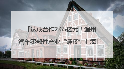 达成合作2.65亿元！温州汽车零部件产业“链接”上海