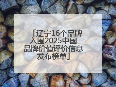 辽宁16个品牌入围2025中国品牌价值评价信息发布榜单