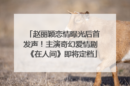赵丽颖恋情曝光后首发声！主演奇幻爱情剧《在人间》即将定档