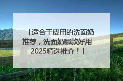 适合干皮用的洗面奶推荐，洗面奶哪款好用2025精选推介！