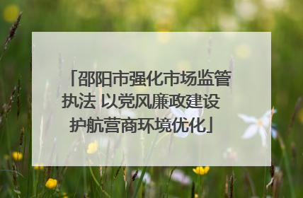 邵阳市强化市场监管执法 以党风廉政建设护航营商环境优化