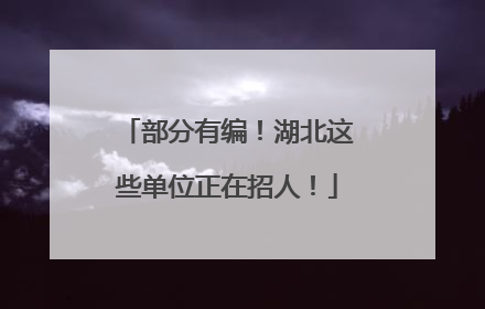 部分有编！湖北这些单位正在招人！