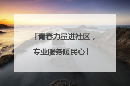 青春力量进社区，专业服务暖民心
