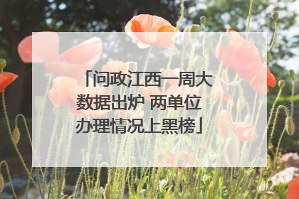 问政江西一周大数据出炉 两单位办理情况上黑榜