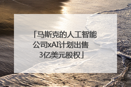 马斯克的人工智能公司xAI计划出售3亿美元股权