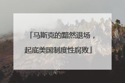 马斯克的黯然退场，起底美国制度性腐败