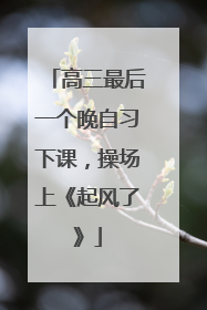 高三最后一个晚自习下课，操场上《起风了》