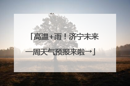 高温+雨！济宁未来一周天气预报来啦→