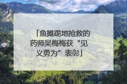 鱼摊跪地抢救的药师吴梅梅获“见义勇为”表彰