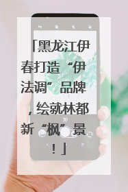 黑龙江伊春打造“伊法调”品牌，绘就林都新“枫”景！