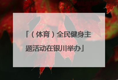 （体育）全民健身主题活动在银川举办