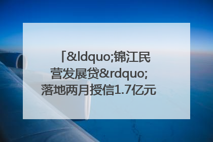 “锦江民营发展贷”落地两月授信1.7亿元，惠及118家民企