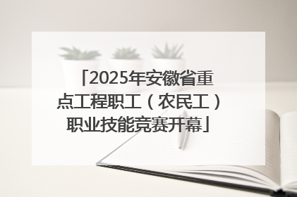 2025年安徽省重点工程职工（农民工）职业技能竞赛开幕
