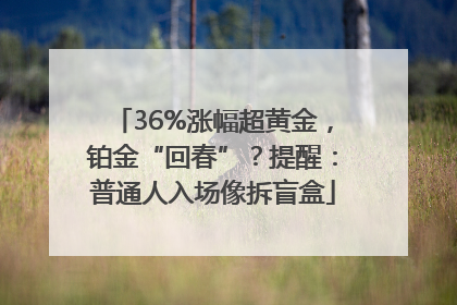 36%涨幅超黄金，铂金“回春”？提醒：普通人入场像拆盲盒