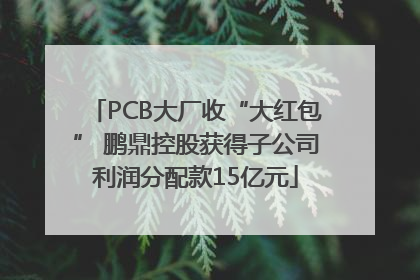 PCB大厂收“大红包” 鹏鼎控股获得子公司利润分配款15亿元